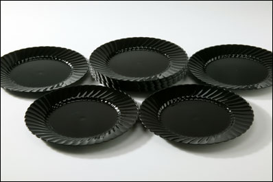 Black 9" Plates (20)