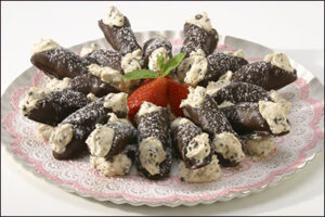 Chocolate-Dipped Mini Cannolis